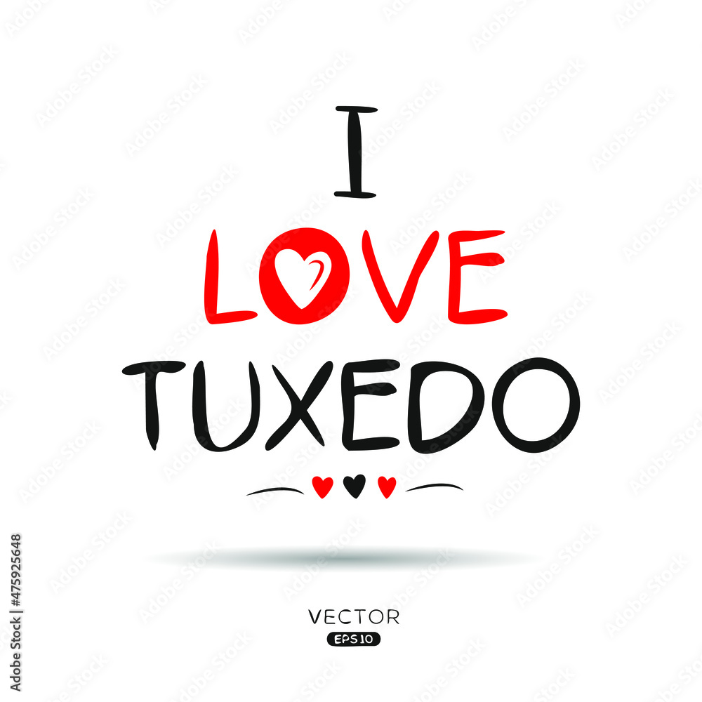 Creative Tuxedo text, Can be used for stickers and tags, T-shirts, invitations, vector illustration.