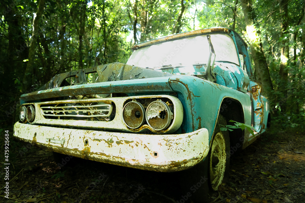 old car on a forest old car on a forest
