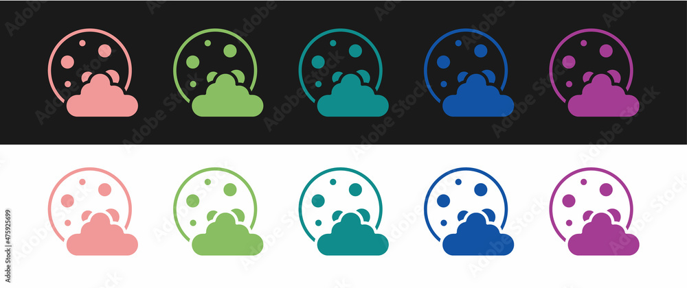 Set Christmas night icon isolated on black and white background. Merry Christmas and Happy New Year. Vector Set Christmas night icon isolated on black and white background. Merry Christmas and Happy New Year. Vector