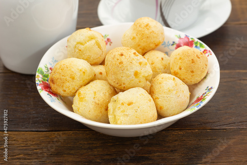 Brazilian snack cheese bread. Taditional brazilian breakfast