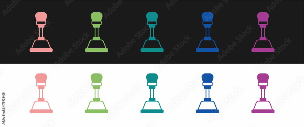 Set Gear shifter icon isolated on black and white background. Manual transmission icon. Vector Set Gear shifter icon isolated on black and white background. Manual transmission icon. Vector