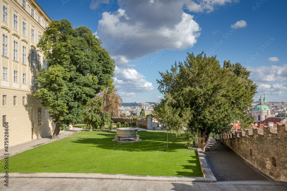 gardens of Prague Castle on a sunny day gardens of Prague Castle on a sunny day