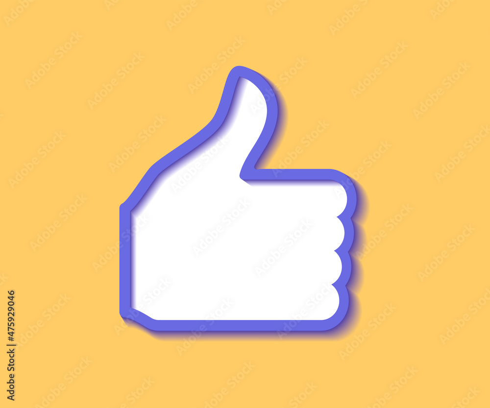 Hand with thumbs up symbol. 3d rendering icon. Hand with thumbs up symbol. 3d rendering icon.