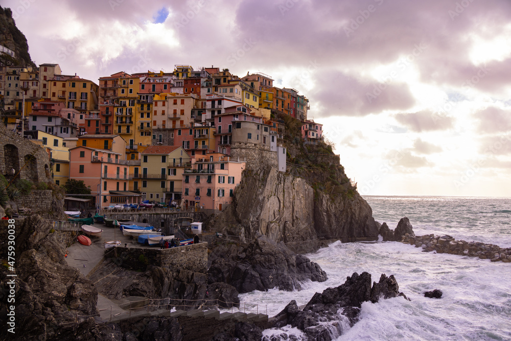 Colorful Manarola in Cinque Terre at the Italian coast - travel photography