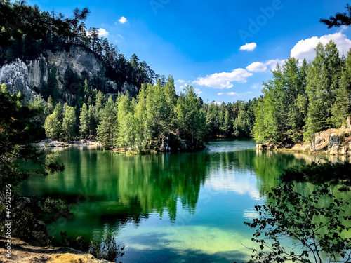 Adrspach Lake - The lake in the Adršpach-Teplice Rocks in the Czech Republic.