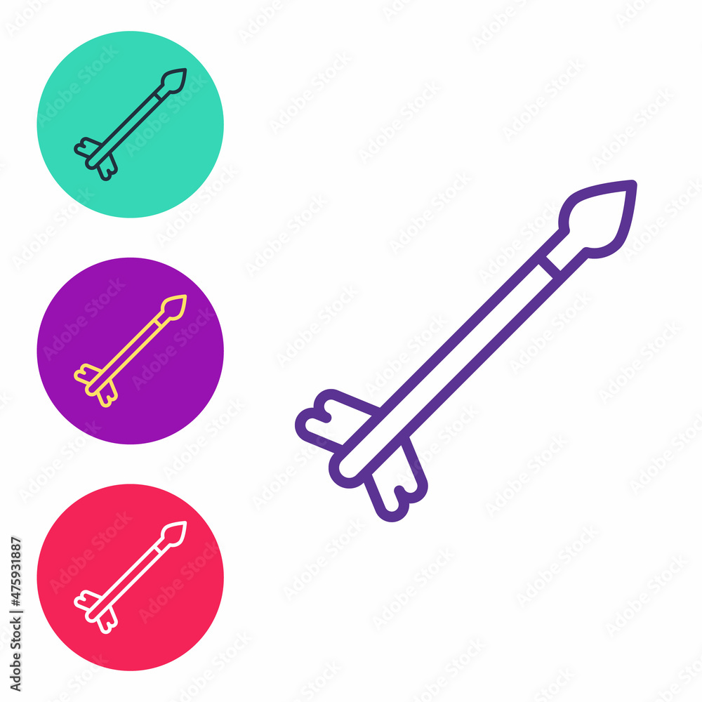Set line Medieval arrows icon isolated on white background. Medieval weapon. Set icons colorful. Vector Set line Medieval arrows icon isolated on white background. Medieval weapon. Set icons colorful. Vector