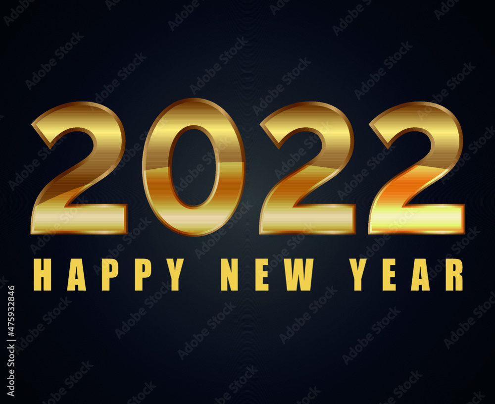 Happy New Year 2022 Abstract Vector Holiday Illustration Design Gold With Gradient Background Happy New Year 2022 Abstract Vector Holiday Illustration Design Gold With Gradient Background