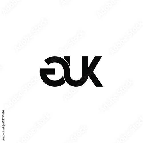 guk letter initial monogram logo design