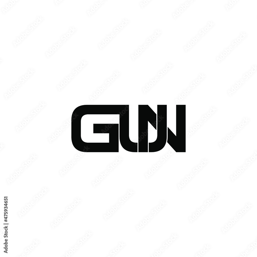 gun typography letter monogram logo design