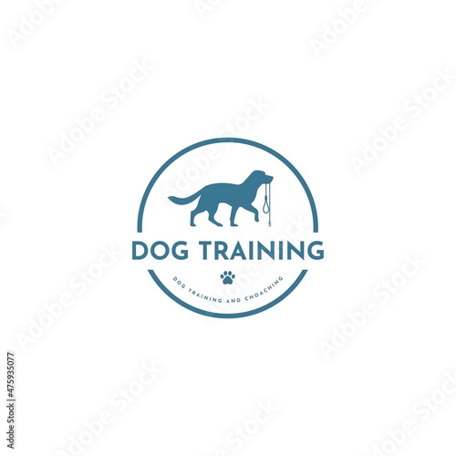 Dog training center badge templates. Design elements for logo, label, icon. Vector illustration