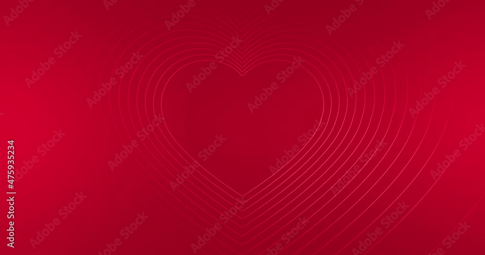 Pulsation movement. Repeated online hearts on red background. 4K video. Pulsation movement. Repeated online hearts on red background. 4K video.