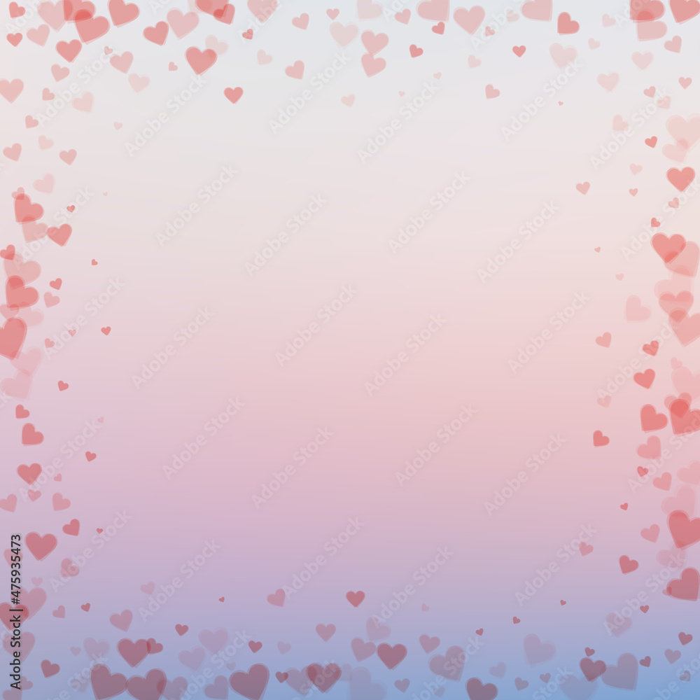 Red heart love confettis. Valentine's day frame si Red heart love confettis. Valentine's day frame si