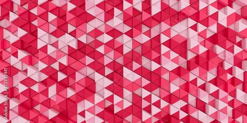 Abstract triangle pink background. matrix connections. 3D Illustration.