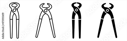 Blacksmith pincers icon.