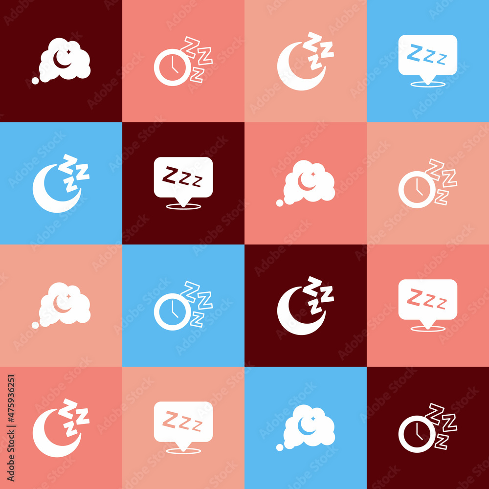 Set pop art Dreams, Alarm clock, Moon and stars and Sleepy icon. Vector Set pop art Dreams, Alarm clock, Moon and stars and Sleepy icon. Vector