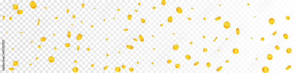 American dollar coins falling. Bold scattered USD coins. USA money. Dramatic jackpot, wealth or success concept. Vector illustration. American dollar coins falling. Bold scattered USD coins. USA money. Dramatic jackpot, wealth or success concept. Vector illustration.