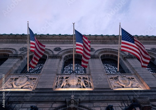 American Flags in the city hall