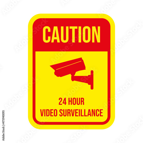 Security camera sign icon on white background