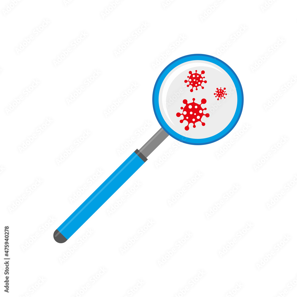 Corona virus magnify glass inspection icon Corona virus magnify glass inspection icon