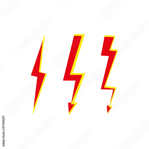 Three lightning icon on white background