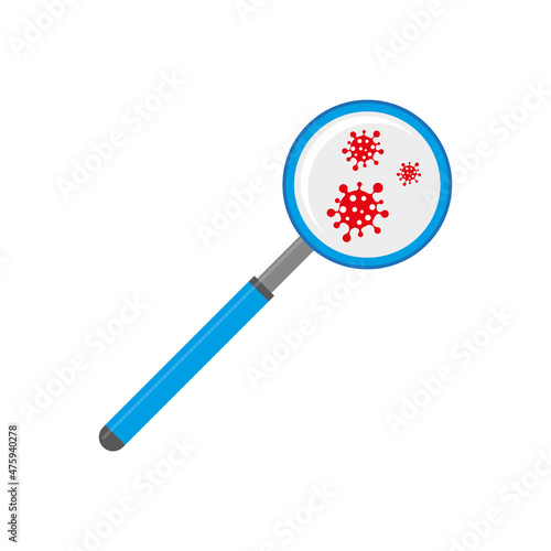 Corona virus magnify glass inspection icon