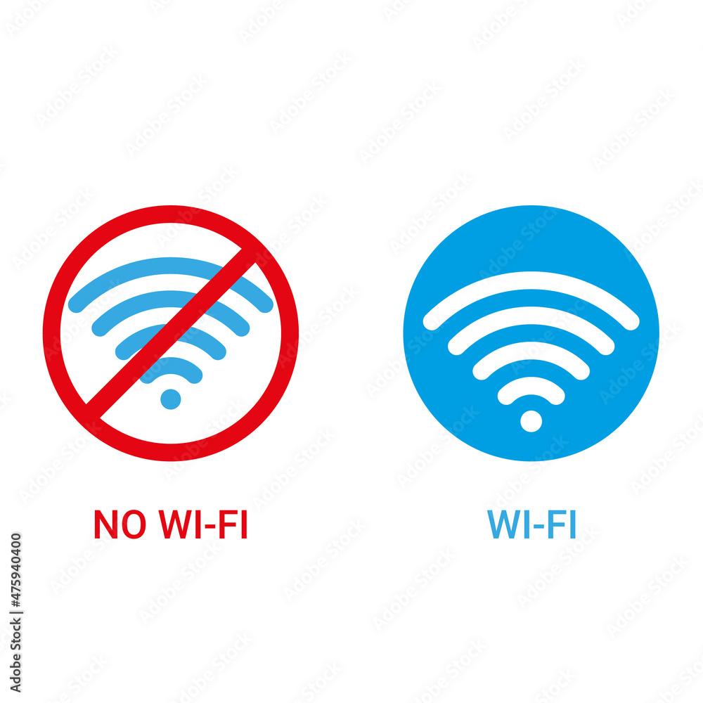 Wireless network symbols on white background Wireless network symbols on white background