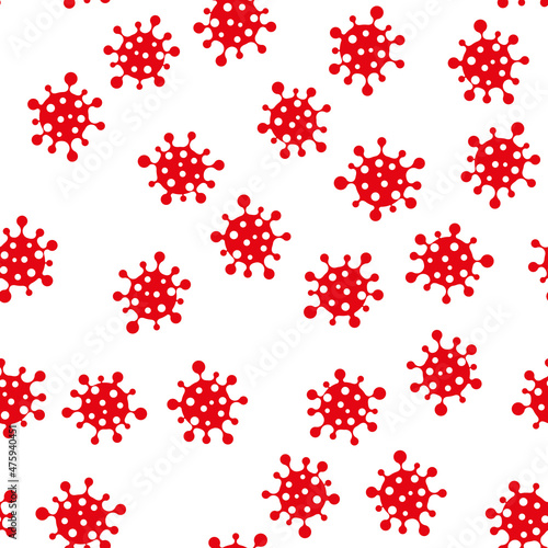 Seamless pattern with coronavirus on white background