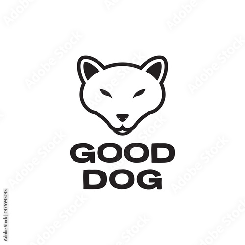 minimal face dog  logo design vector graphic symbol icon sign illustration creative idea