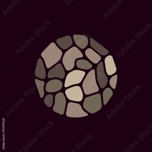 circle shape with stone neat colorful logo design vector graphic symbol icon sign illustration creative idea