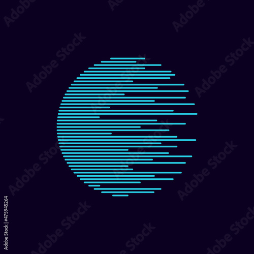circle blue eclipse stripe logo design vector graphic symbol icon sign illustration creative idea