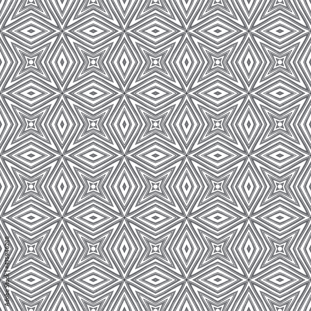 Exotic seamless pattern. Black symmetrical