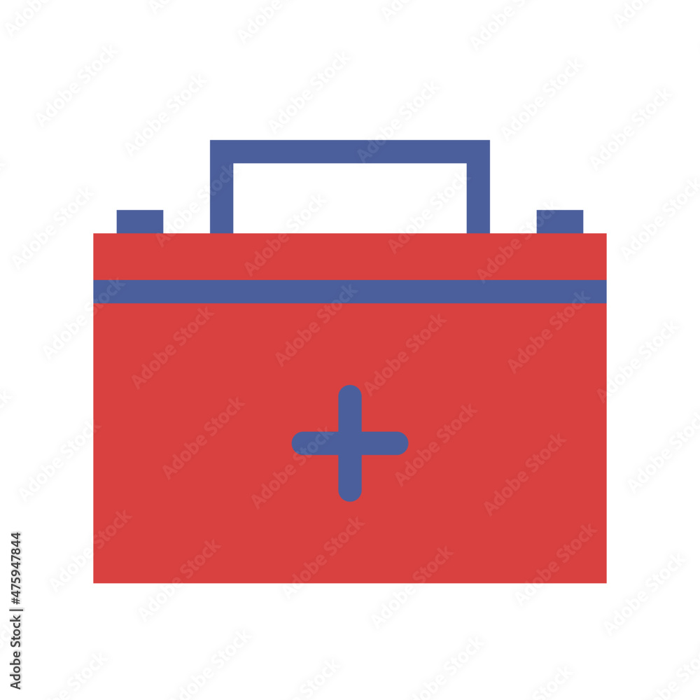 Flat style icon of a first aid box. Flat style icon of a first aid box.