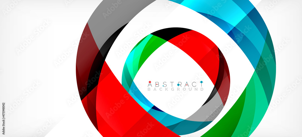 Color circle shapes, minimal geometric background. Trendy dynamic composition. Vector Illustration For Wallpaper, Banner, Background, Landing Page Color circle shapes, minimal geometric background. Trendy dynamic composition. Vector Illustration For Wallpaper, Banner, Background, Landing Page