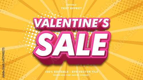 Valentine's Sale Style 3D Editable Text Effect