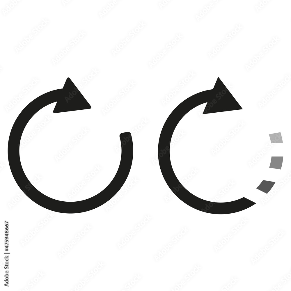 Circular arrow icon. Restart sign. Reload emblem. Update symbol ...