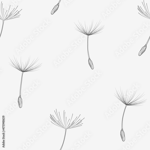 Fototapeta Naklejka Na Ścianę i Meble -  dandelion seeds design - seamless vector repeat pattern, use it for wrappings, fabric, packaging and other print and design projects