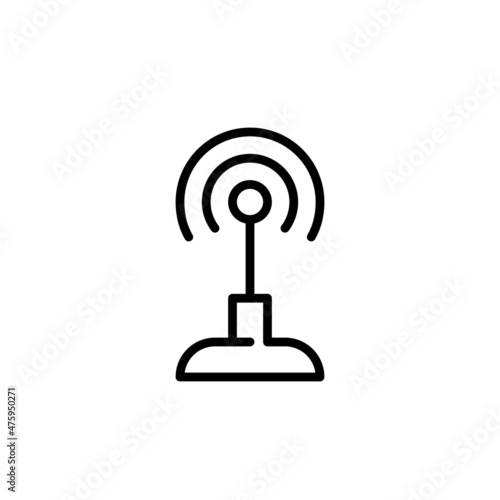 Radio beacon. Wireless connection router. Pixel perfect, editable stroke icon