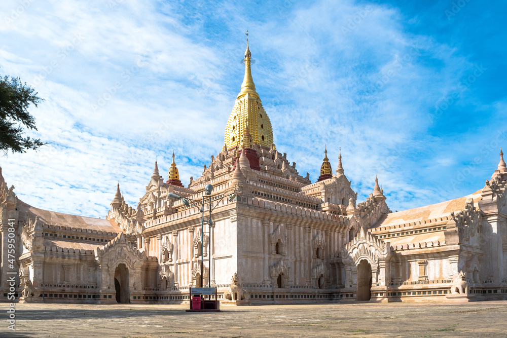 Bagan, Myanmar - external view of Ananda Temple, one of the many buddhist temples in Bagan