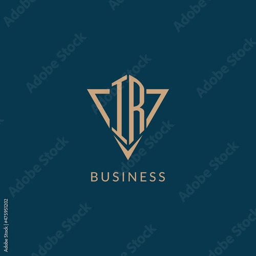 IR logo initials triangle shape style, creative logo design