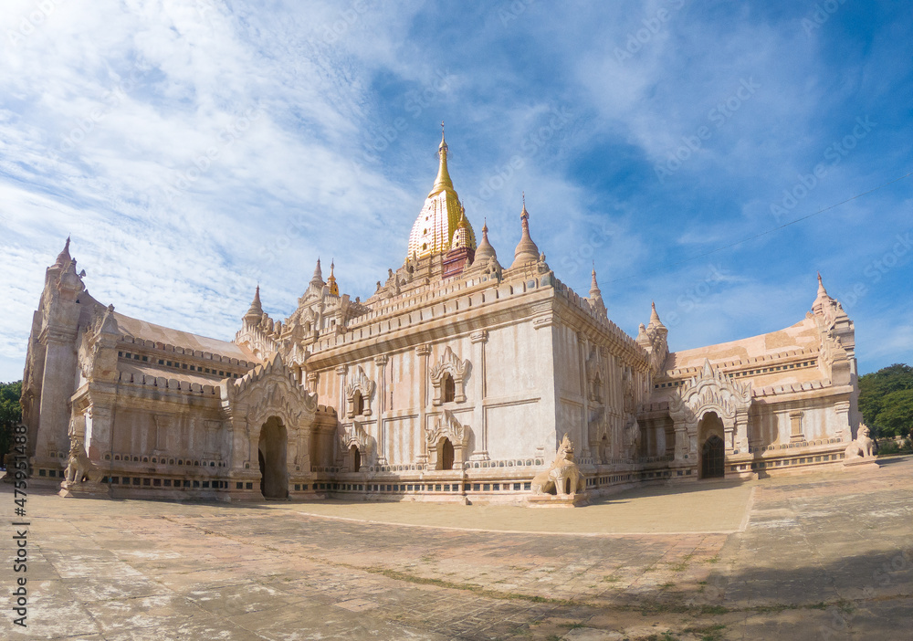 Bagan, Myanmar - external view of Ananda Temple, one of the many buddhist temples in Bagan