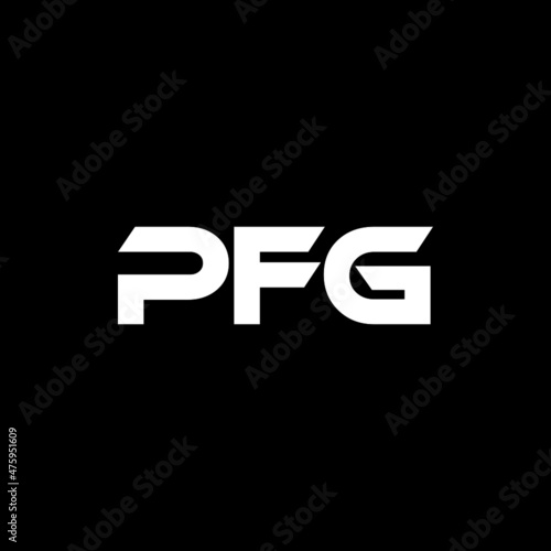 PFG letter logo design with black background in illustrator, vector logo modern alphabet font overlap style. calligraphy designs for logo, Poster, Invitation, etc.