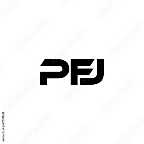 PFJ letter logo design with white background in illustrator, vector logo modern alphabet font overlap style. calligraphy designs for logo, Poster, Invitation, etc.