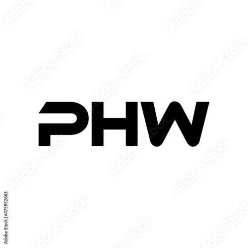 PHW letter logo design with white background in illustrator, vector logo modern alphabet font overlap style. calligraphy designs for logo, Poster, Invitation, etc. 