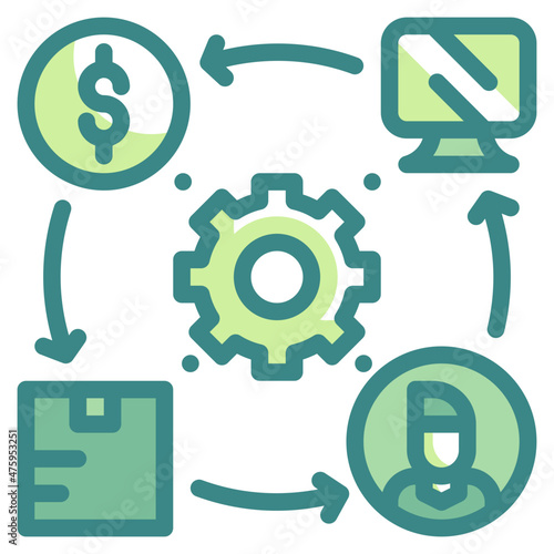 role blue line icon