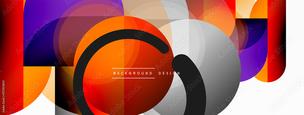 Round triangle shapes lines and circles. Geometric vector illustration for wallpaper banner background or landing page Round triangle shapes lines and circles. Geometric vector illustration for wallpaper banner background or landing page
