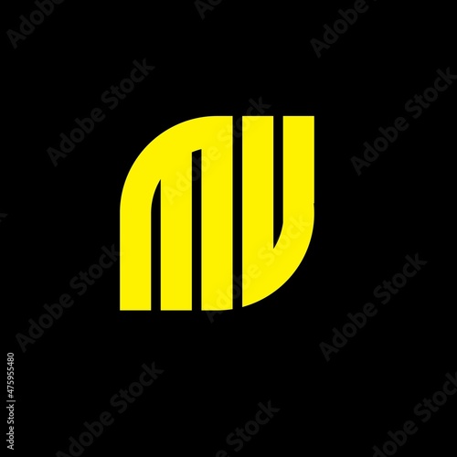 Mu, abstract monogram letter logo template design 