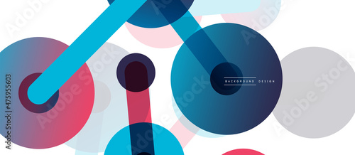 Abstract background. Round dots connected by lines. Trendy techno business template for wallpaper, banner, background or landing