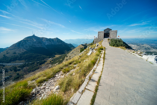 Pathway to the summit of Mount Lovcen and Mausoleum of Njegos,Lovcen National park,Montenegro.