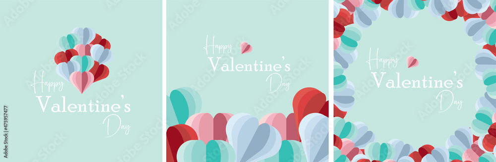 social media upload vector design with square size happy valentines day background with love vector
