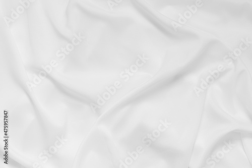 Soft focus white smooth ripple linen fabric texture background